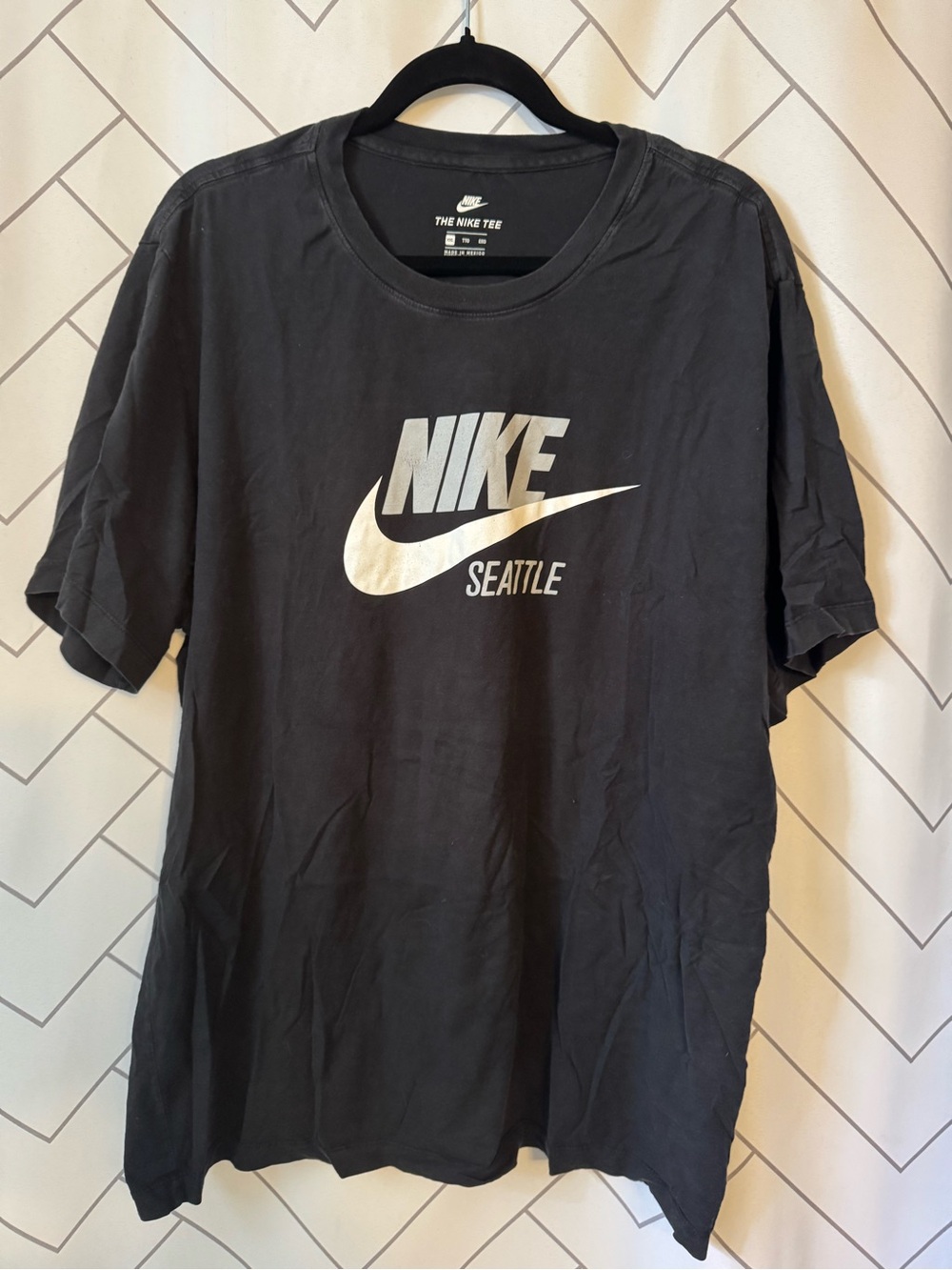 Nike Black T-Shirt with White Seattle Logo